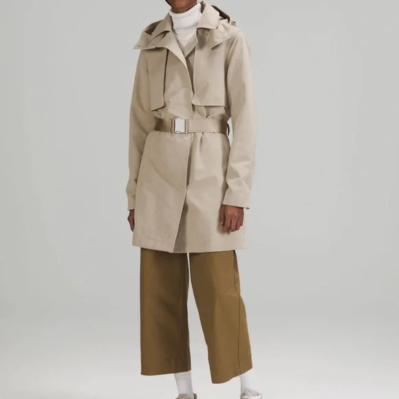 ルルレモン トレンチコート Lululemon Trench Coat 4 SM Lululemon Always There Trench Coat - White Opal - lulu fanatics